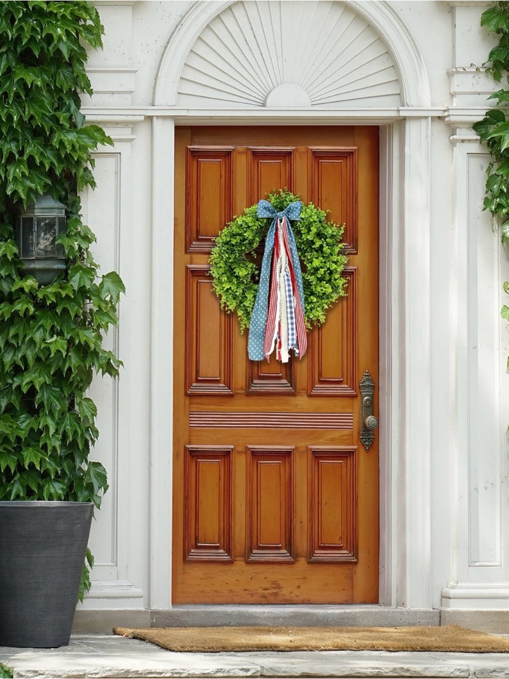 My Texas House Boxwood Wreath with Bow - Picture 5 of 8